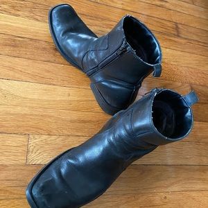Rockport Black Boots Side Zipper